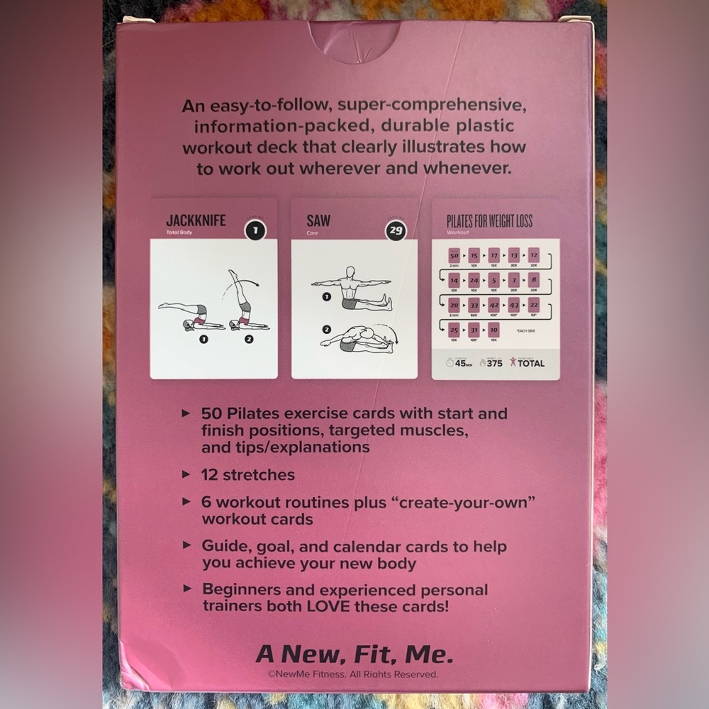 New in Box, Pilates Exercise Cards - 62 Exercise Cards from Beginner to Advance - Picture 3 of 4